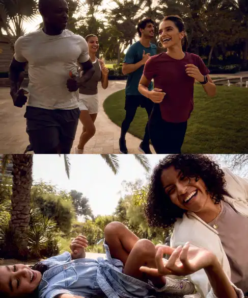 Family and Kids enjoying at the natrual beautiful terrace at Athlon Dubai